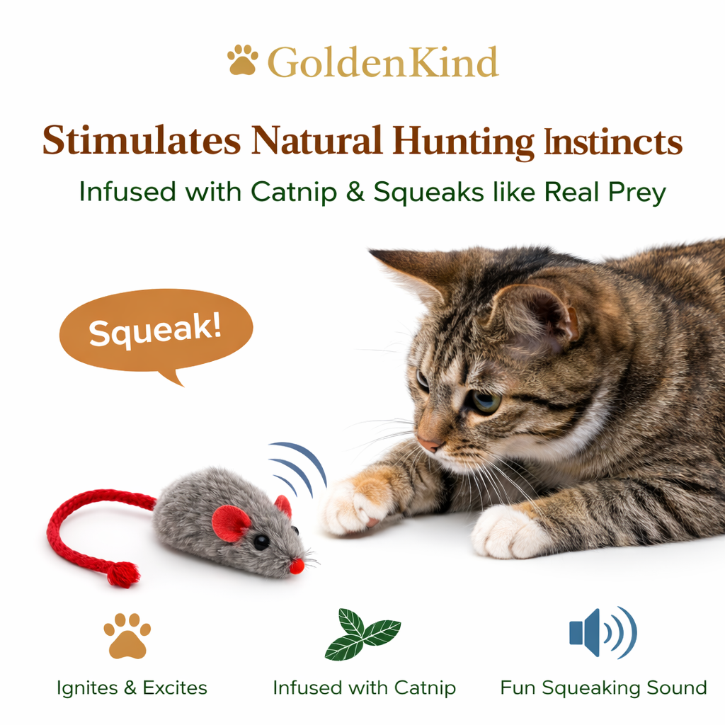 Catnip Mouse Toy-Interactive Hunting & Play Stimulator for Cats
