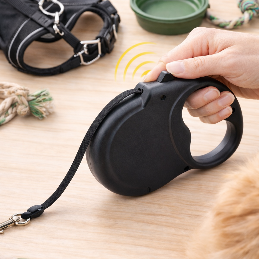 Extend Retractable Lead - 5m Heavy Duty Tape Lead with Comfort Grip ( Black)