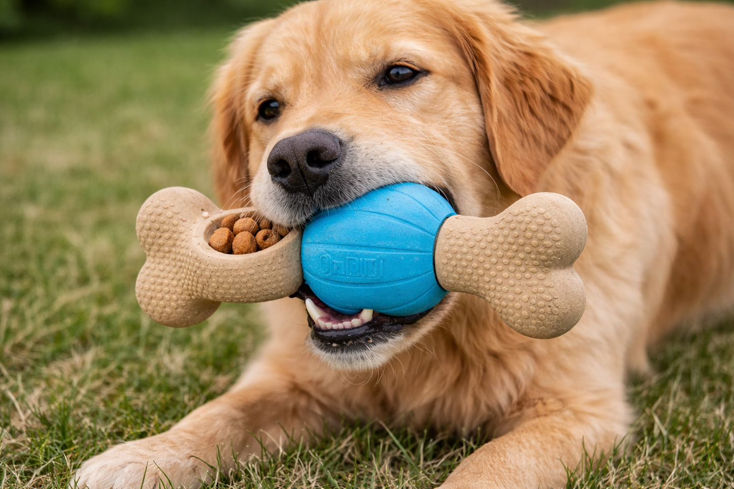 Interactive Dog Chew Toy with Treat Compartment | Durable Rubber Enrichment Toy
