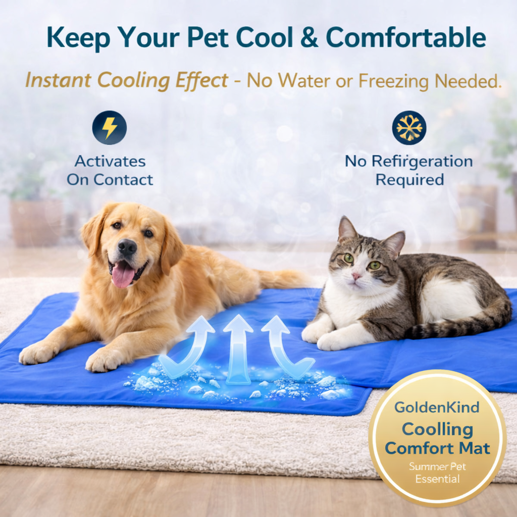 GoldenKind Cooling Comfort Mat – Keep Pets Cool & Relaxed in Warm Weather