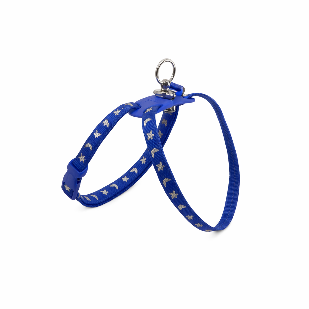 Adjustable Cat Harness & Lead Set - Escape-Safe Walking Harness (Blue)