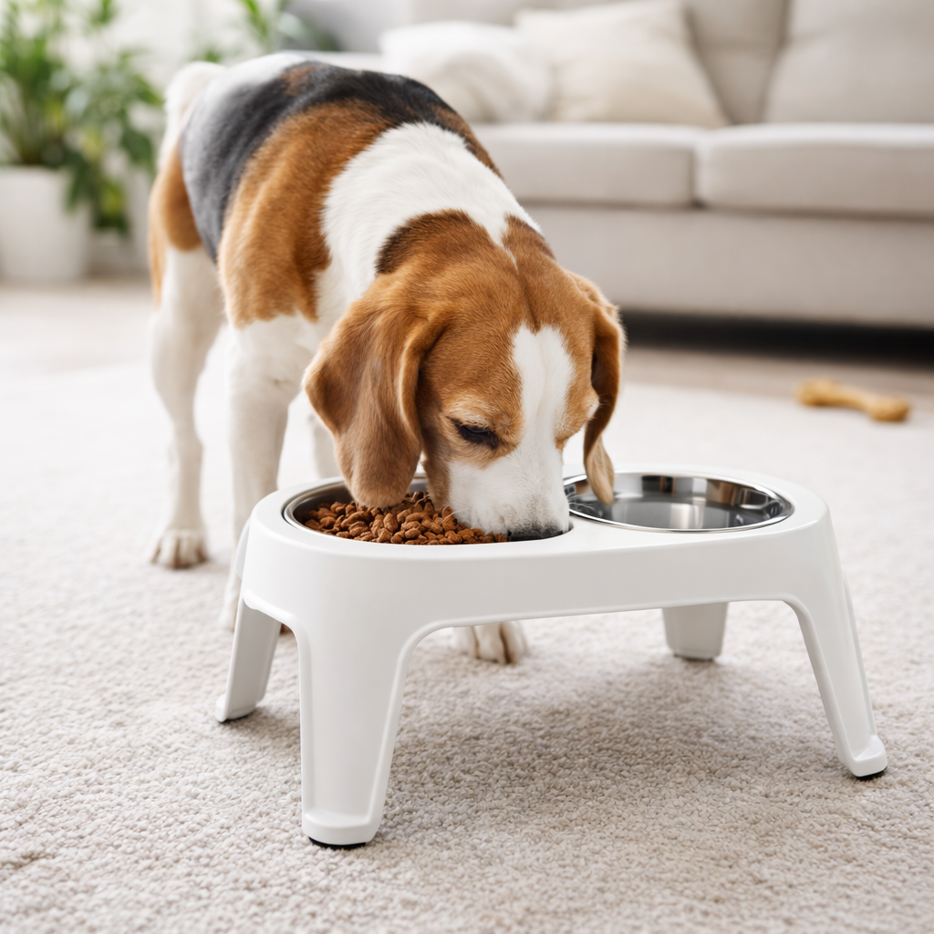 Elevated Dog Feeding Station with  Bowls | Goldenkind Pets