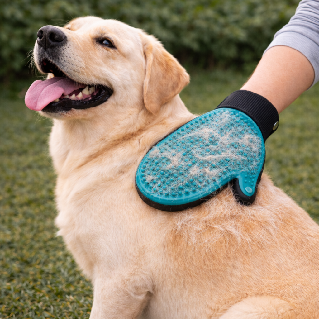 Dog Grooming Glove – Gentle Deshedding for Short & Medium Coats