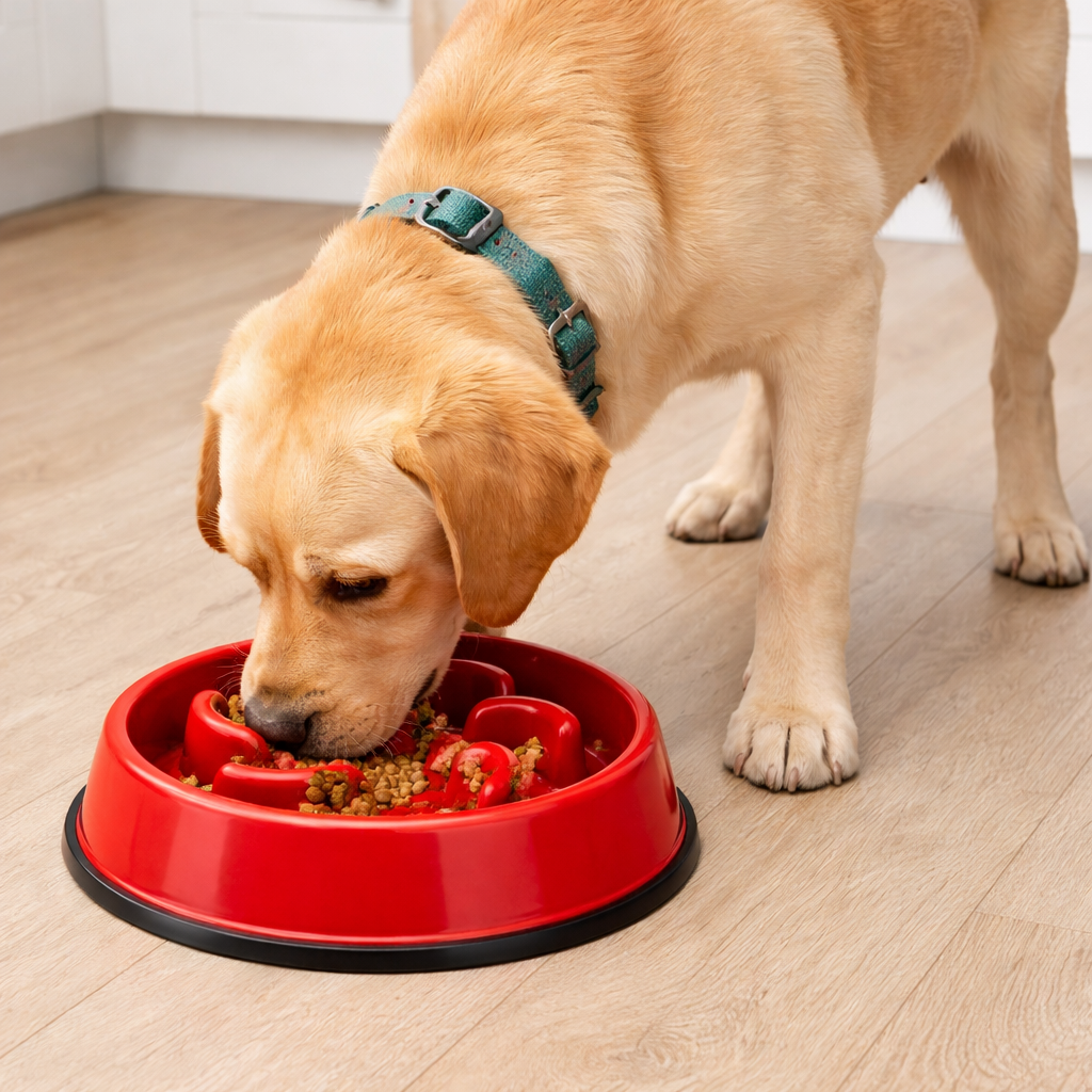Anti-Gulp Slow Feeder Dog Bowl
