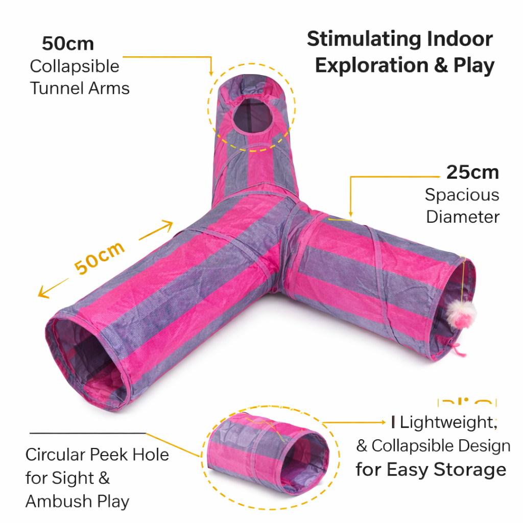 Interactive Cat Tunnel - Y-Shape hide & Play System
