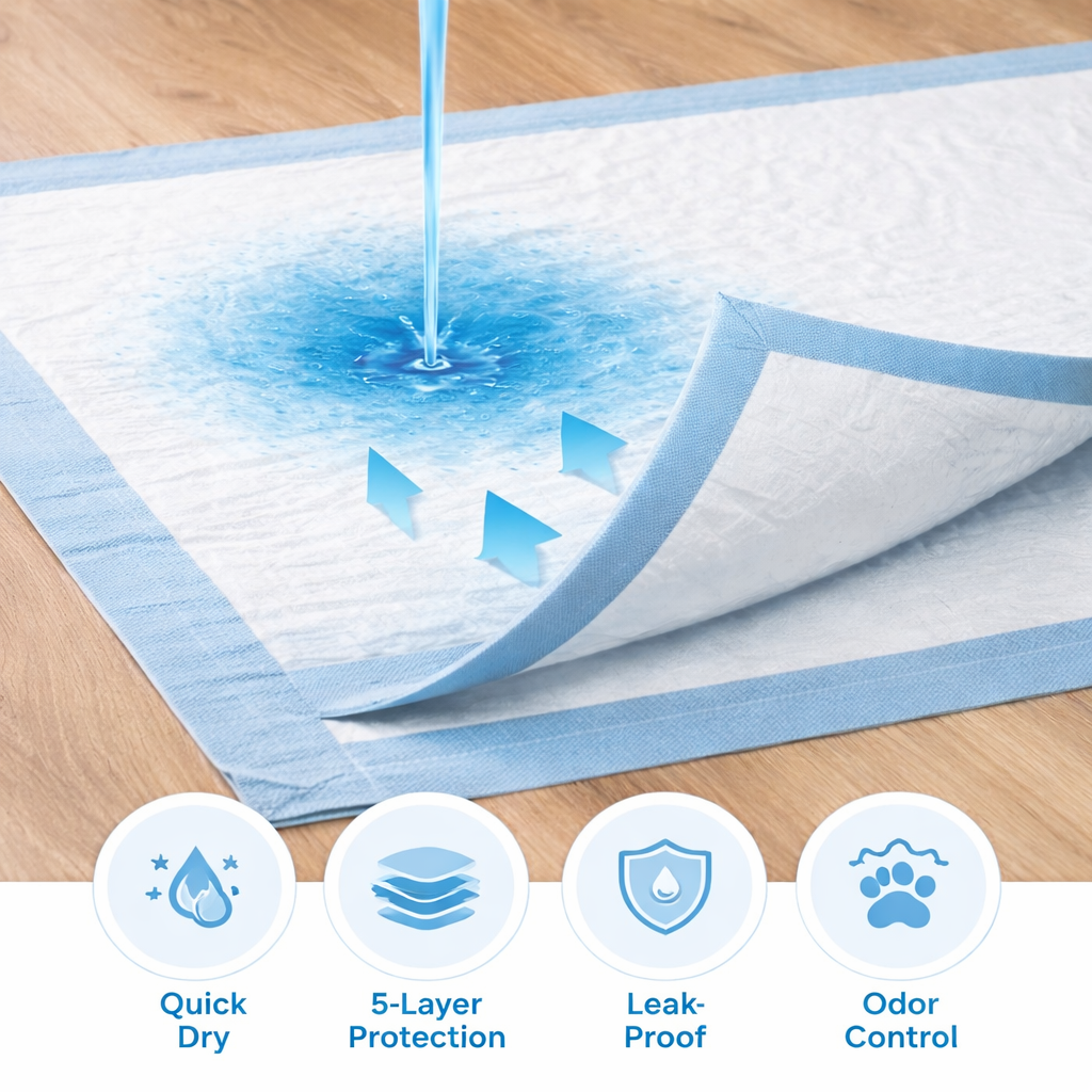 Puppy Training Pads (30 Pack)-Ultra Absorbent, Leak-proof Protection