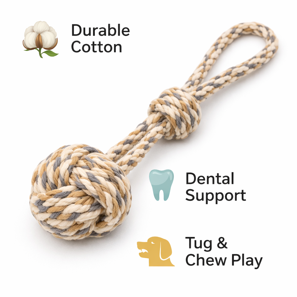 Rope Ball Dog Toy- Durable Tug & Chew Toy | Goldenkind Pets