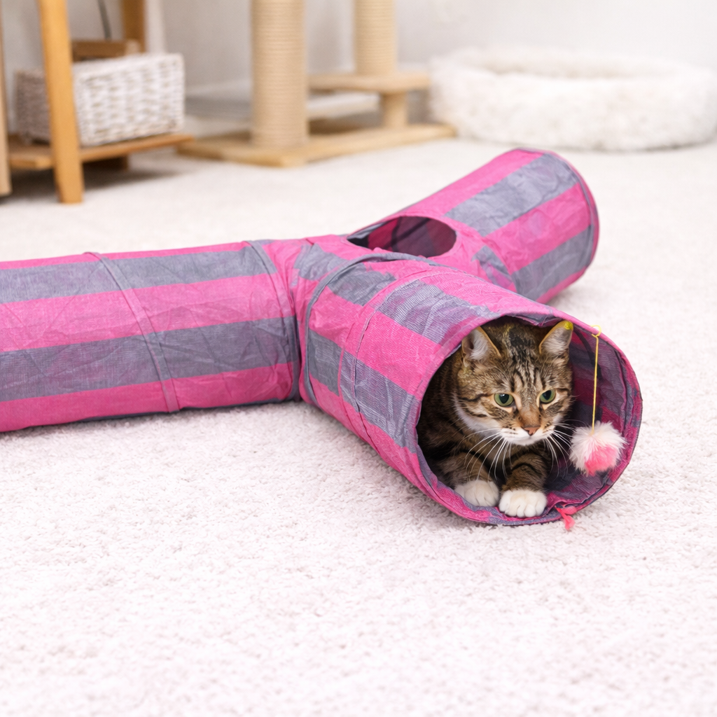 Interactive Cat Tunnel - Y-Shape hide & Play System