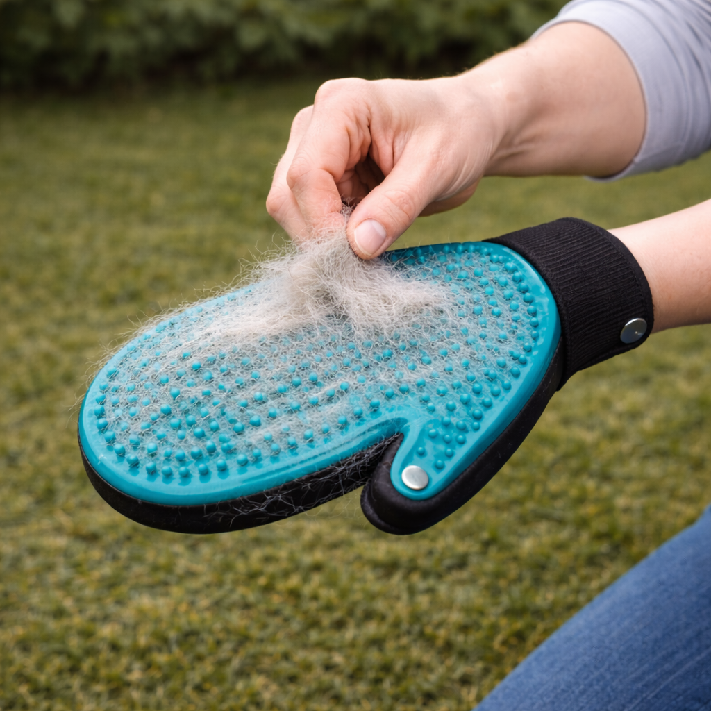 Dog Grooming Glove – Gentle Deshedding for Short & Medium Coats