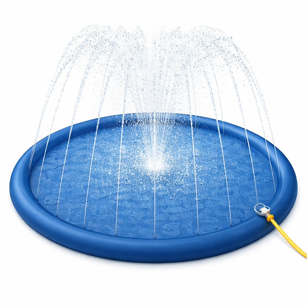 Pet Cooling Splash Sprinkler Mat – Outdoor Water Play Pad for Dogs & Pets (100cm)