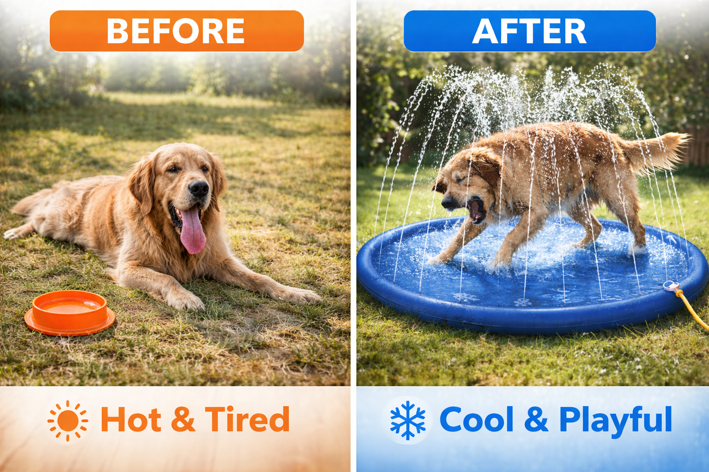 Pet Cooling Splash Sprinkler Mat – Outdoor Water Play Pad for Dogs & Pets (100cm)