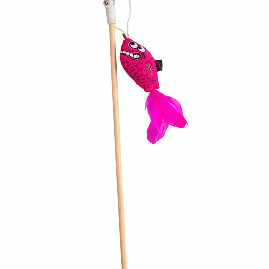 Feather Teaser wand - Interactive Cat Play Toy with catnip & Feather Lure